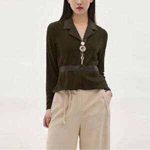 Scarlett Dark Olive Croc-Embossed Blazer size7/8